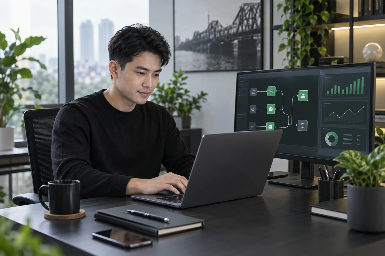 A marketing automation specialist building a connected AI workflow